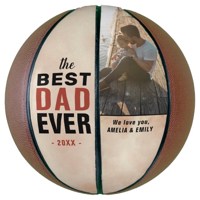 Bester Vater je Wasserfarbe Foto Basketball (Vertikal)