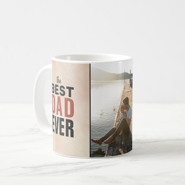 Bester Vater je Wasserfarbe Foto des Vaters Kaffeetasse (Vorderseite Links)