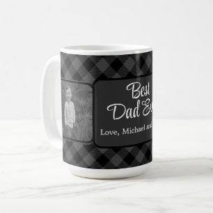 Bester Vater je Weihnachten klassisch grau Kariert Kaffeetasse