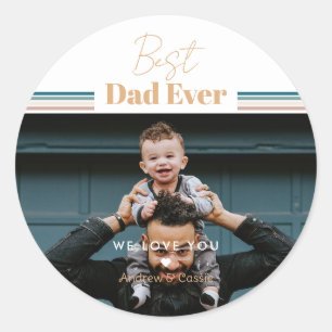 Bester Vater je Wir Liebe dich Runder Aufkleber