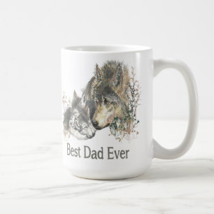 Bester Vater je Wolf Wasserfarbe Tier Ar Kaffeetasse