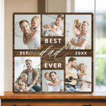 Bester Vater je - Wood Vatertag FotoCollage Fotoplatte<br><div class="desc">Feiern Sie Ihren Vater mit dem "Besten Vater je" Foto Collage Plaque, eine herzliche Hommage an den Mann, der die Welt für Sie bedeutet. Diese wunderschön gestaltete Plakette besticht durch eine hochwertige, individuell gestaltbare Collage aus Foto, in der Sie wertvolle Erinnerungen und besondere Momente vorstellen können. Die Collage ist elegant...</div>