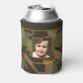 Bester VATER je Woodland Camouflage Foto Dosenkühler