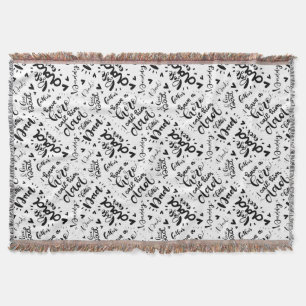 Bester Vater je Word Kunst Schwarz-weißer Vater  Decke