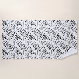 Bester Vater je Word Kunst Schwarz-weißer Vater Ta Strandtuch