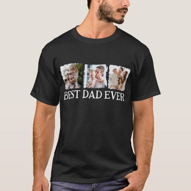 Bester Vater je, Zimmer für 3 Square Stilvolle Fot T-Shirt (Vorderseite)