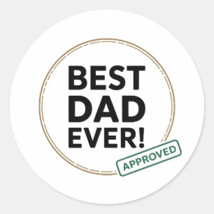Bester Vater je, Zugelassenes Textdesign Runder Aufkleber