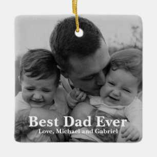Bester Vater Jeden personalisierten Foto Weihnacht Keramikornament