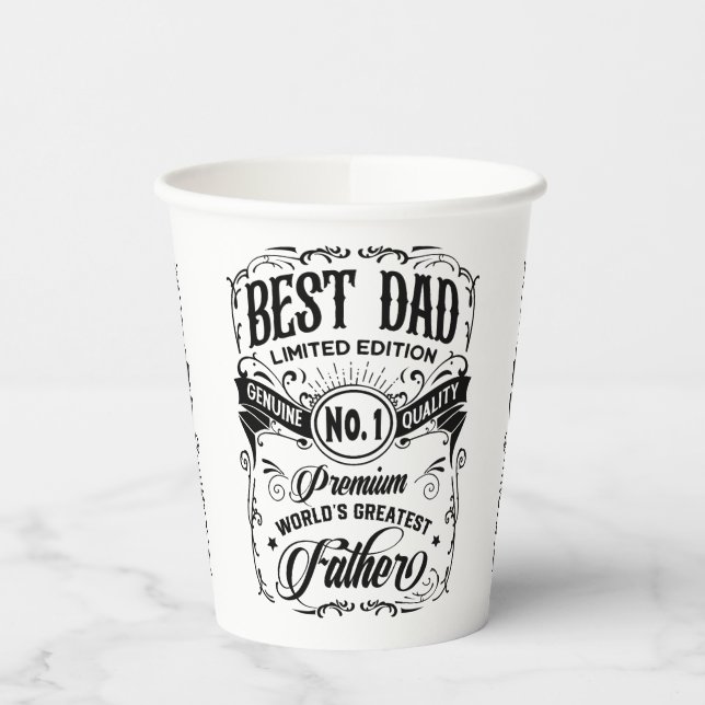 Bester Vater Limited Edition Premium Pater Pappbecher (Links)