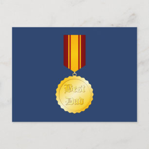Bester Vater-Medaille Brooch Vatertag Postkarte