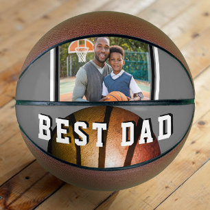 Bester Vater Metallic Orange Vater Foto Basketball