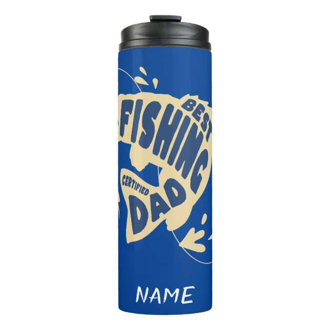 Bester Vater mit bearbeitbarem Namen Thermosbecher (Vorderseite)