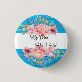 Bester Vater mit Blumenzettel Button