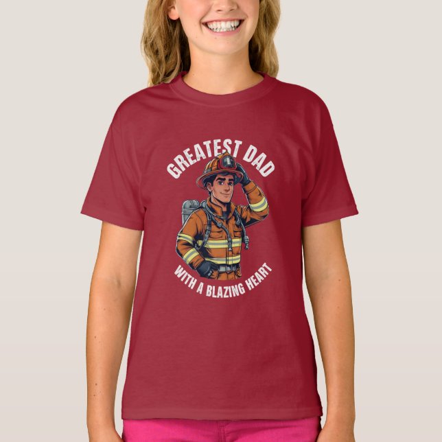 Bester Vater mit einem Feuerwehrhelden aus dem Bla T-Shirt (Vorderseite)