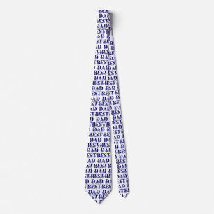 Bester Vater mit Flaggen Blau Text Krawatte