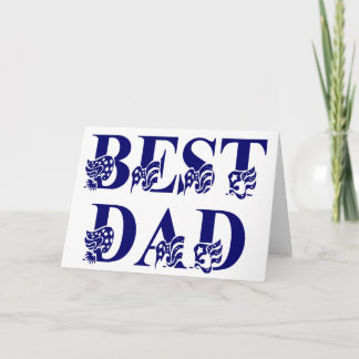 Bester Vater mit Flags Blue Text Karte
