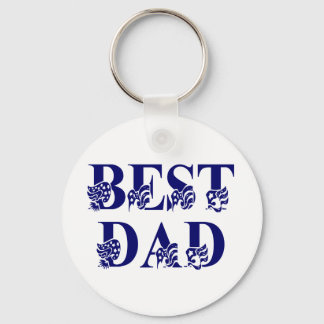 Bester Vater mit Flags Blue Text Schlüsselanhänger