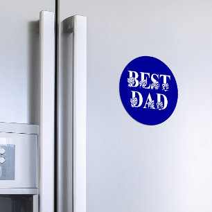 Bester Vater mit weißem Flags-Text Magnet