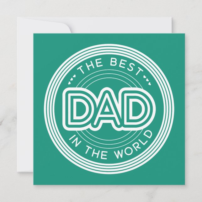 Bester Vater Modern Grüner Vatertag Karte (Vorderseite)