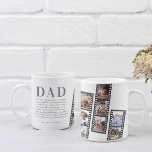 Bester Vater   Moderne 8-Foto-Filmstreifen-Collage Kaffeetasse