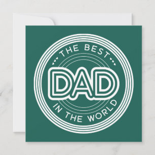 Bester Vater Modernes Dunkelgrün Vatertag Karte