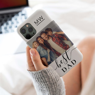 Bester Vater Monogramm Moderne Schrift Foto Weiß Case-Mate iPhone Hülle