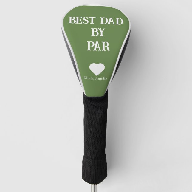 Bester Vater nach Maß Modernes Niedliches Grün & W Golf Headcover (Vorderseite)