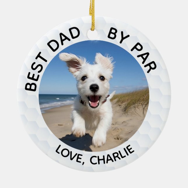 Bester Vater nach Par & Custom Dog Cat Fotos Keramik Ornament (Hinten)