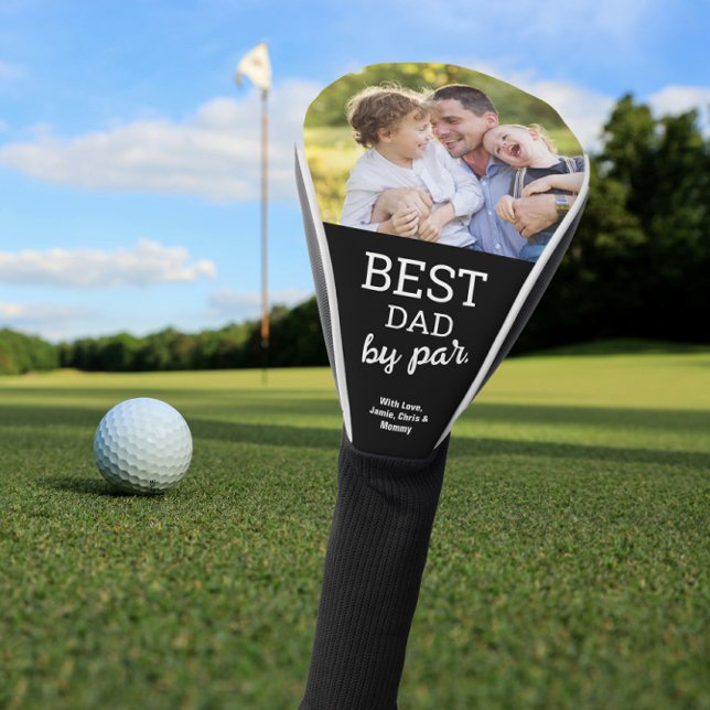 Bester Vater nach Par Custom Foto Moderne Vaterzei Golf Headcover (Custom best dad by par golf head cover for Father's day)