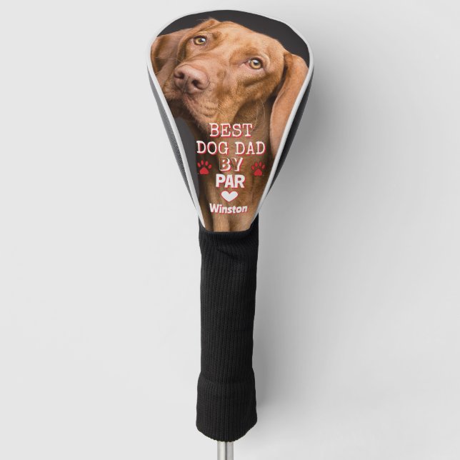 Bester Vater nach Par Dog Foto Golf Headcover (Vorderseite)