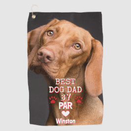 Bester Vater nach Par Dog Foto Golfhandtuch