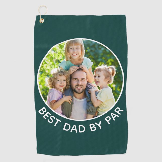 Bester Vater nach Par-Foto Golfhandtuch (Vorderseite)
