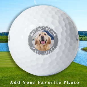 Bester Vater nach Par Foto Haustier Hund Grau Pers Golfball