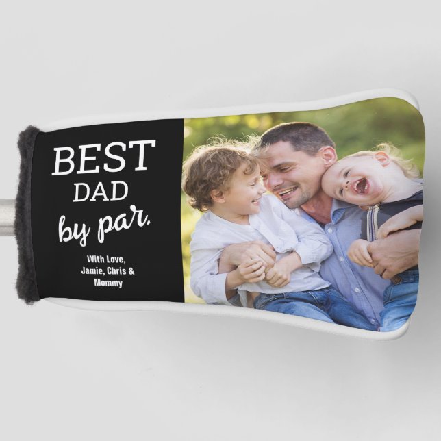 Bester Vater nach Par Foto Moderne Vaterzeit Maßge Golf Headcover (Vorderseite)