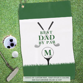BESTER VATER NACH PAR Foto Monogramm Grün Golfhandtuch