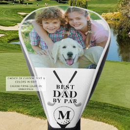 BESTER VATER NACH PAR Foto Monogramm Schwarz-weiß Golf Headcover