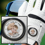 BESTER VATER NACH PAR Foto Personalisiert Golfhandschuh<br><div class="desc">Erstellen Sie einen personalisierten Golfhandschuh für den Golfliebhabervater (oder jeden anderen) mit einem bearbeitbaren Titel BEST VATER BY PAR und Ihrem individuellen Text in Ihrer Farbwahl. Macht einen großen Vatertag, Vater Geburtstag oder ein Urlaubsgeschenk. HILFE: Für Hilfe bei der Modifizierung oder Personalisierung des Designs, bei Farbänderungen, bei der Größenänderung, bei...</div>