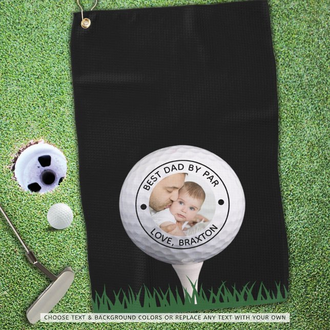 Bester Vater nach Par Foto Personalisiert Golfhandtuch (Von Creator hochgeladen)