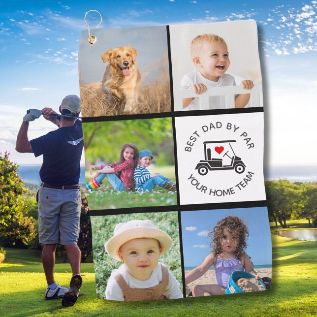 Bester Vater nach Par FotoCollage Golfhandtuch (Von Creator hochgeladen)