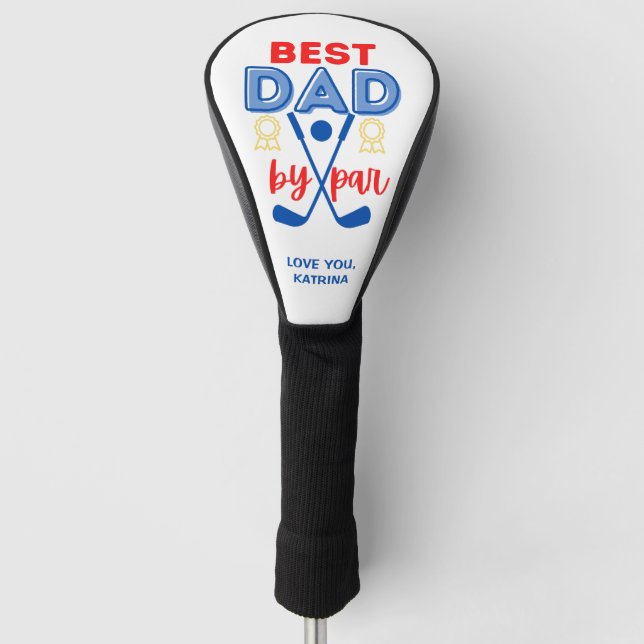 Bester Vater nach Par Golf Head Cover Golf Headcover (Vorderseite)