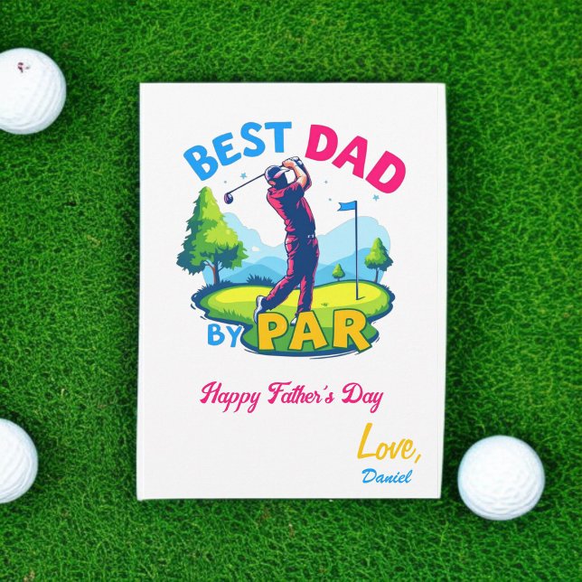 Bester Vater nach Par | Golf Lover Vatertag Karte (Von Creator hochgeladen)
