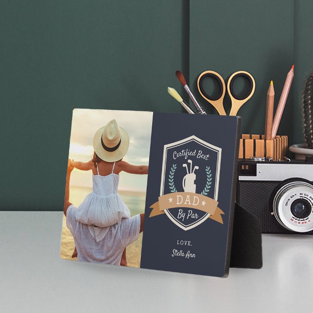 Bester Vater nach Par | Golf Vater Foto Fotoplatte (Von Creator hochgeladen)