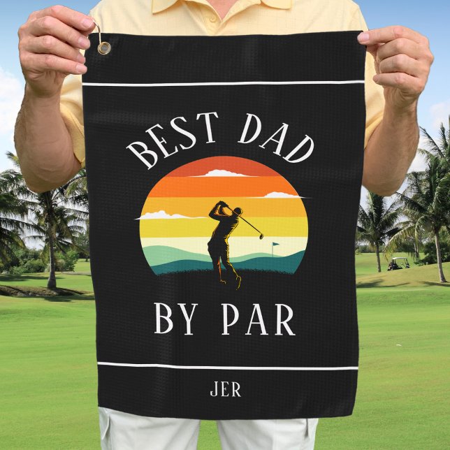 Bester Vater nach Par Golfer Silhouette Schwarz-we Golfhandtuch (Von Creator hochgeladen)