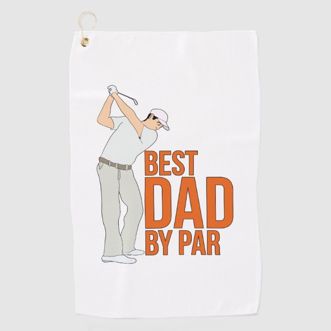 Bester Vater nach Par Golfhandtuch (Vorderseite)