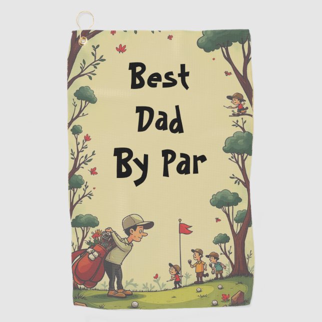 Bester Vater nach Par Golfhandtuch (Vorderseite)