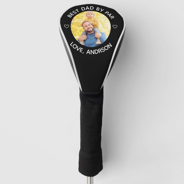 Bester Vater nach Par Individuelle Name Foto Vater Golf Headcover (Vorderseite)