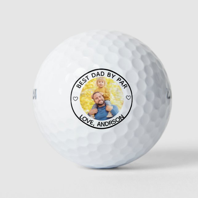 Bester Vater nach Par Individuelle Name Foto Vater Golfball (Vorderseite)