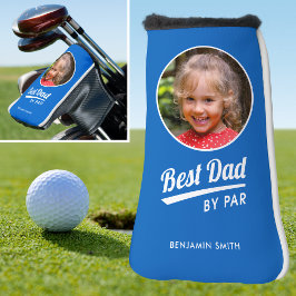 Bester Vater nach Par Kid Foto Name Blue Putter Golf Headcover