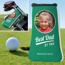 Bester Vater nach Par Kid's Foto Name Grün Putter Golf Headcover