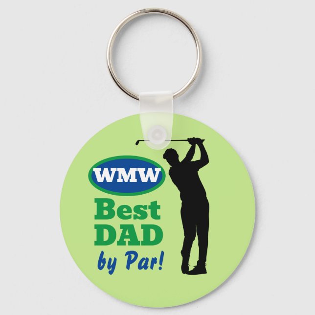 Bester Vater nach Par! Monogram Golf Schlüsselanhänger (Vorderseite)
